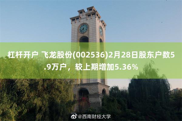 杠杆开户 飞龙股份(002536)2月28日股东户数5.9万户，较上期增加5.36%