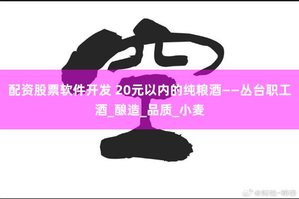 配资股票软件开发 20元以内的纯粮酒——丛台职工酒_酿造_品质_小麦