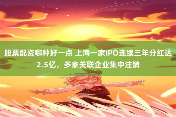 股票配资哪种好一点 上海一家IPO连续三年分红达2.5亿，多家关联企业集中注销